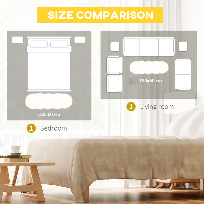 Shaggy Faux Fur Rug - Plush Fluffy Area Carpet for Home Decor, 60x180 cm - Cozy Accent for Living Room, Bedroom, Dining Space