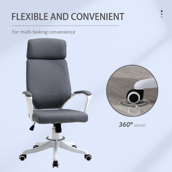 Ergonomic High-Back Office Chair - 360° Swivel, Adjustable Height with Lumbar Support - Comfortable Desk Task Chair for Home or Office Workers