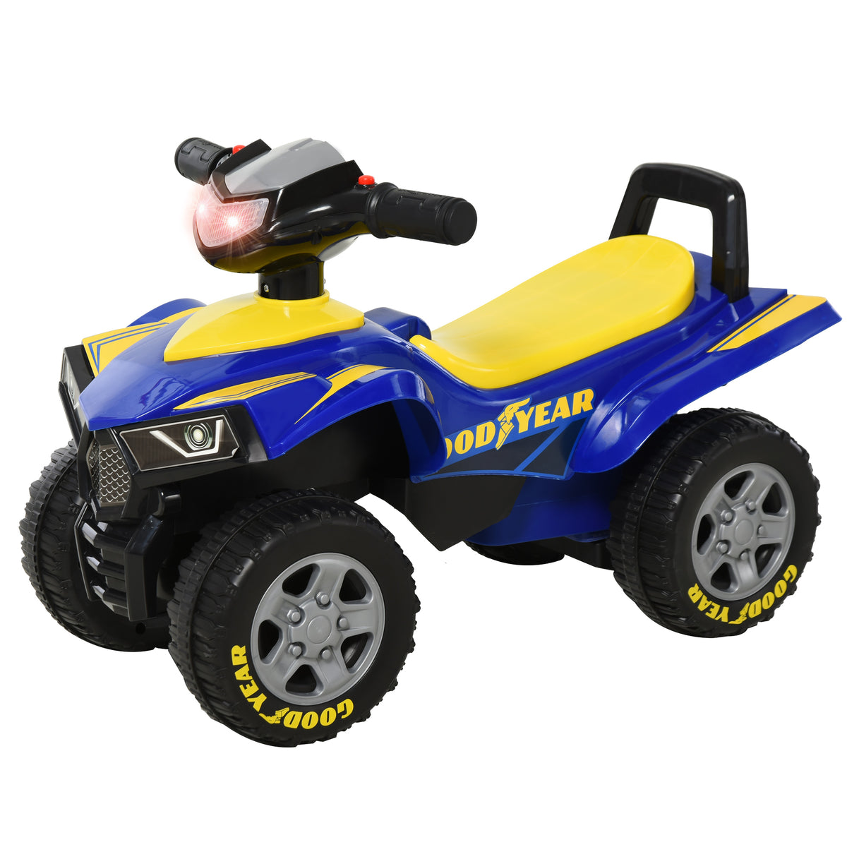 Yellow/Blue Toddler Quad Bike Walker with Sounds - Kids Ride-on Toy ...