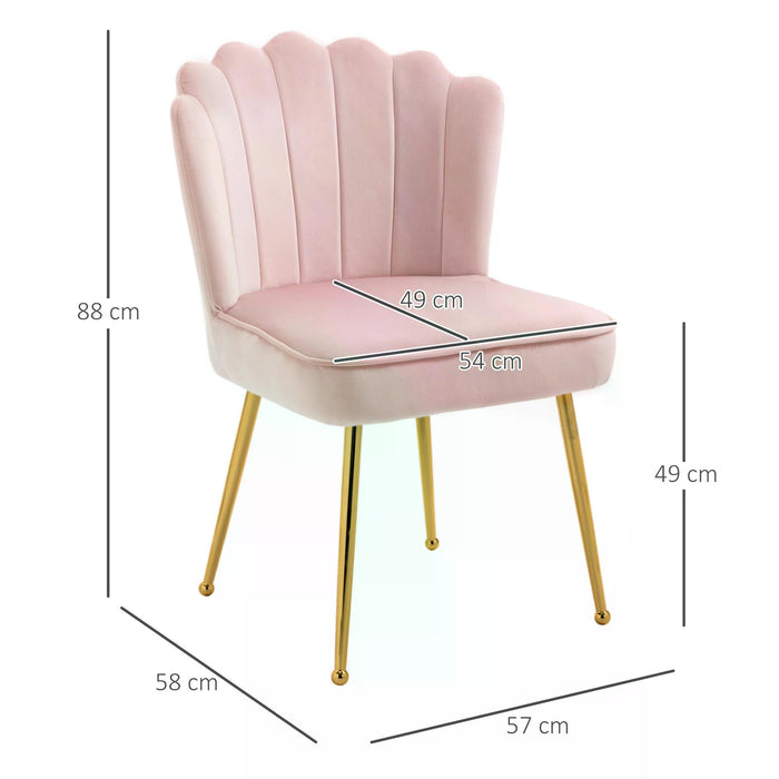 Velvet Luxe Accent Chair - Glamorous Vanity Seating with Metal Legs and Comfort Padding for Bedroom or Home Lounge - Ideal Makeup Chair for Style & Comfort