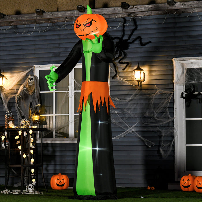 9FT Inflatable Halloween Pumpkin Ghost with LED - Outdoor Lighted Blow Up Decoration - Quick Next Day Delivery for Festive Yard Display