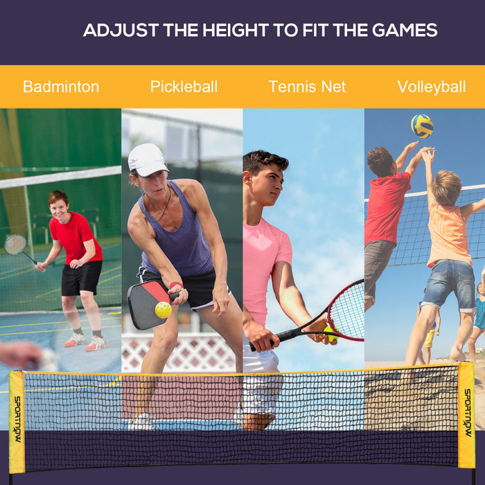 Height Adjustable 3M Badminton Net - Portable Outdoor Sports Net for Tennis, Pickleball, Volleyball - Includes Carry Bag for Easy Transport