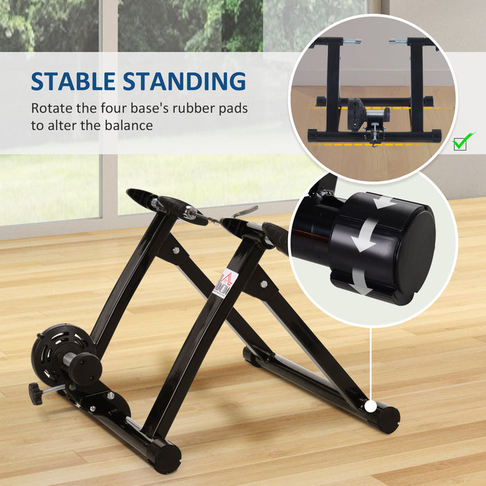 Indoor Cycling Trainer - Foldable Turbo Bike Stand for At-Home Workouts - Fitness Enthusiasts and Space Savers