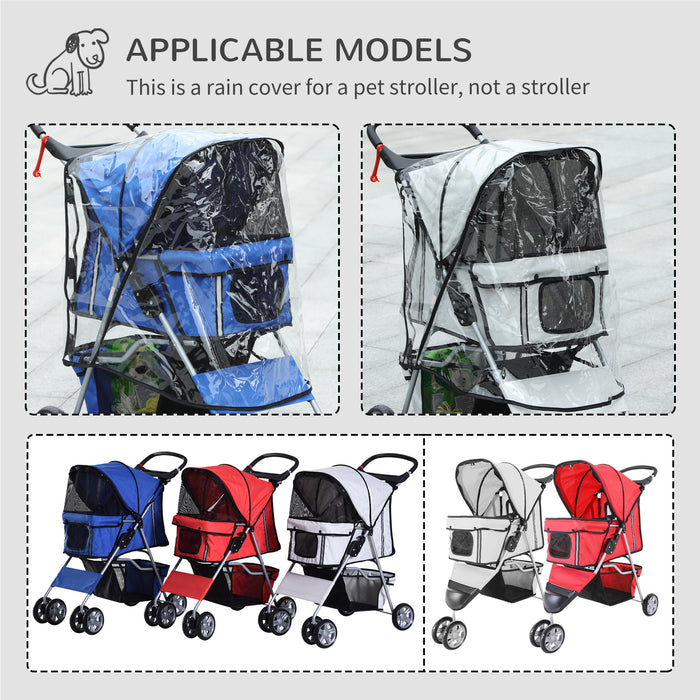 Folding Dog Stroller with Weather-Resistant Canopy - Designed for Miniature Breeds with Cup Holder and Undercarriage Basket - Safe, Reflective Travel Solution for Small Pets