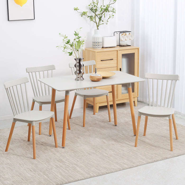 Space Saver 5-Piece Dining Set with Beechwood Legs - Compact Grey Kitchen Table with 4 Chairs - Ideal for Small Spaces and Cozy Nooks