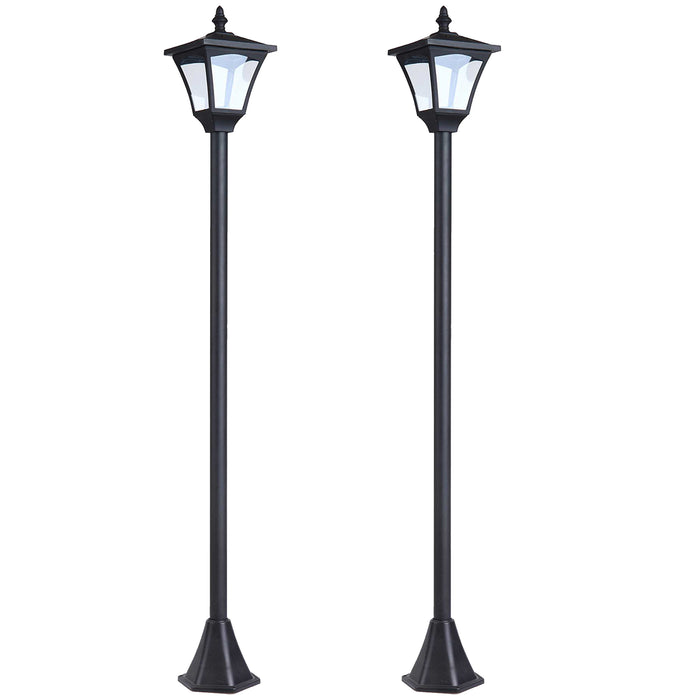 Solar Garden Lamp Set of 2 - LED Dimmable Post Lanterns with Motion Sensors, 1.2M Tall, IP44 Energy-Efficient - Ideal for Outdoor Pathway & Yard Lighting
