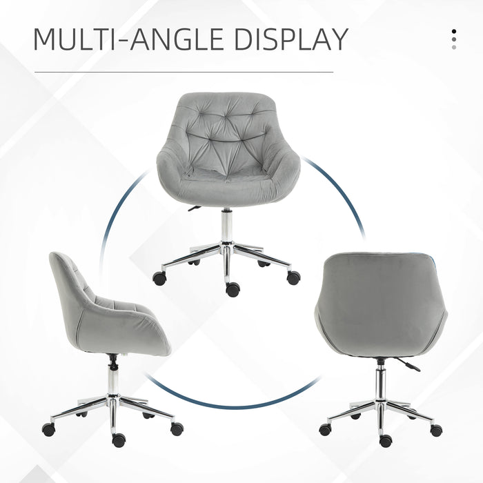 Velvet Ergonomic Home Office Chair - Comfy Computer Desk Chair with Adjustable Height & Supportive Arm/Back - Ideal for Extended Work Sessions