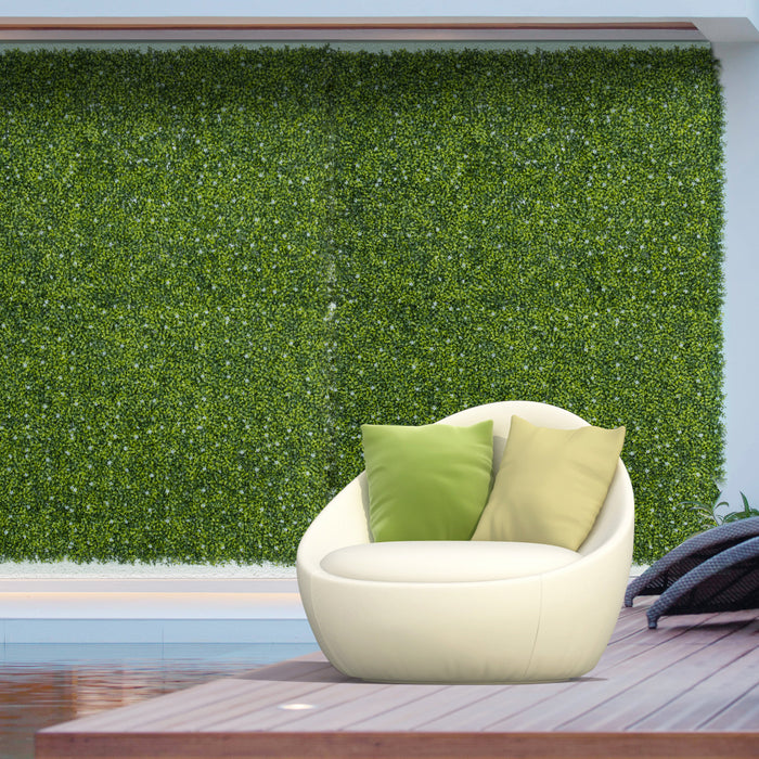 Artificial Boxwood Hedge Wall Panels, Set of 12 - 50x50cm Privacy Fence & Greenery Backdrop, Dense Milan Grass Design - Ideal for Outdoor Decor, Patio Screening & Event Backdrops