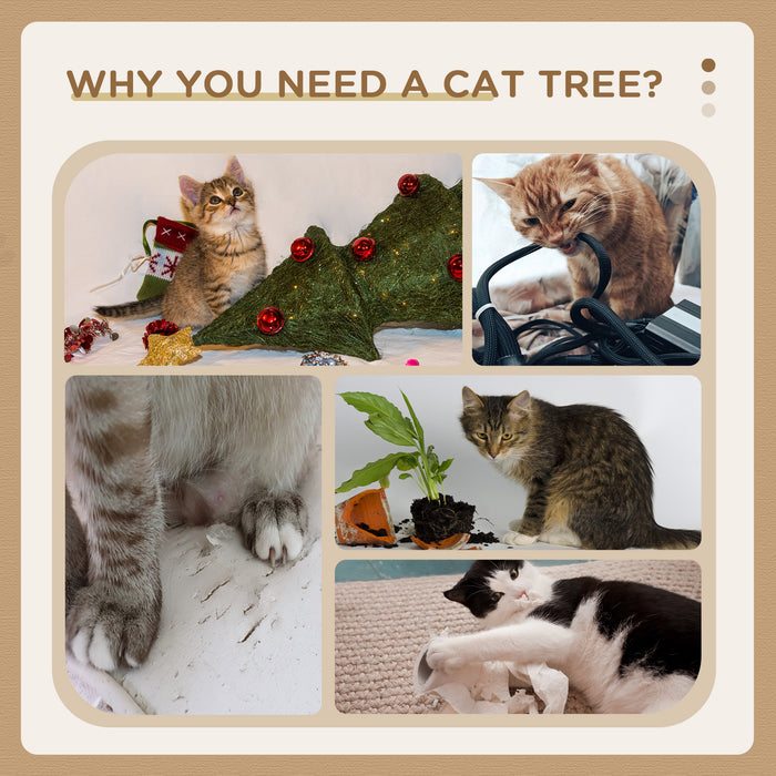Sisal Cat Tree Tower 100cm - Sturdy Scratching Post with Plush Grey Finish - Ideal for Cat Climbing and Play