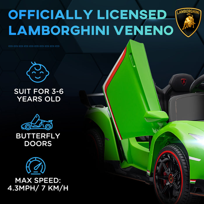 Lamborghini Veneno 12V Electric Ride-On - Kids' Luxury Sports Car with Butterfly Doors & Bluetooth - Portable Battery-Powered Fun for Aspiring Young Drivers