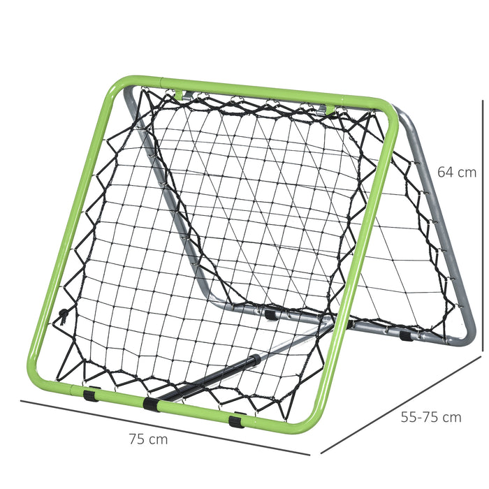 Soccer Kickback Rebounder Net - Dual-Sided Adjustable Angle Football Training Goal - Ideal for Kids' Skill Development & Backyard Practice
