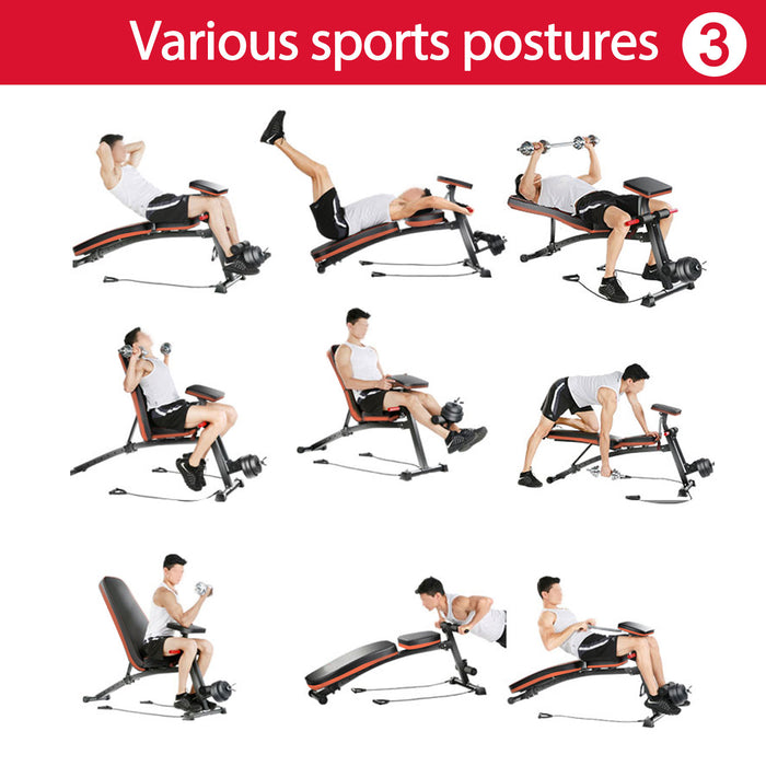Foldable Multi-Position Workout Bench - Adjustable Dumbbell Weight Lifting and Sit Up Ab Exercise - Home Gym Fitness Equipment for Full Body Training
