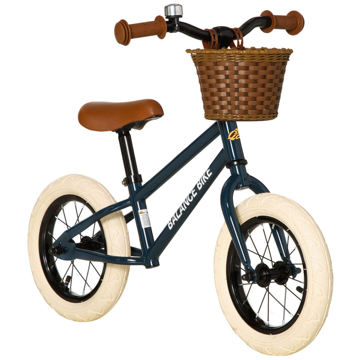 Kids Balance Bike - No-Pedal Training Bicycle for 3-6 Year Olds with Adjustable Handlebars, Basket, and Bell - Perfect for Toddlers and Young Children Learning to Ride