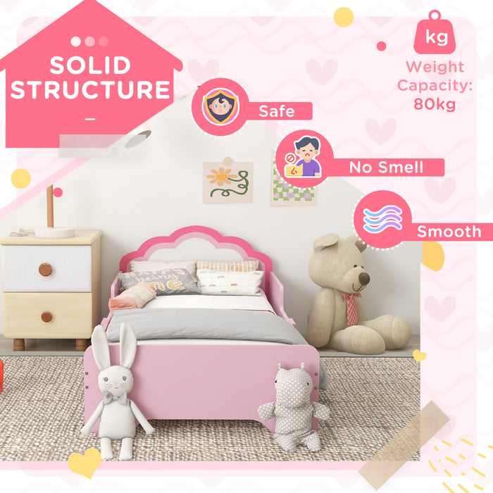 Toddler Princess Cloud Bed - Kids' Pink Bed Frame with Whimsical Design, 143x74x55 cm - Perfect for Transitioning to Big Kid Bed