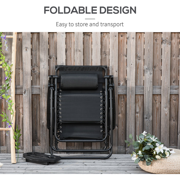 Zero Gravity Patio Recliner - Garden Deck Folding Chair with Cup Holder & Canopy Shade, Sun Lounger - Comfort Seating for Outdoor Relaxation