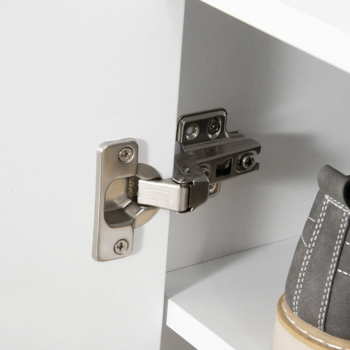 Modern Shoe Storage Cabinet - Entryway and Hallway Organizer with Doors and Shelves - Space-Saving Solution for Shoe Clutter