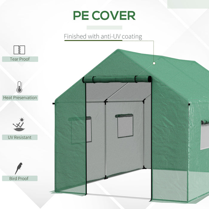 Polytunnel Walk-in Greenhouse - Durable Polyethylene, 2m x 3m, Weather-Resistant - Ideal for Garden Plant Growth & Protection