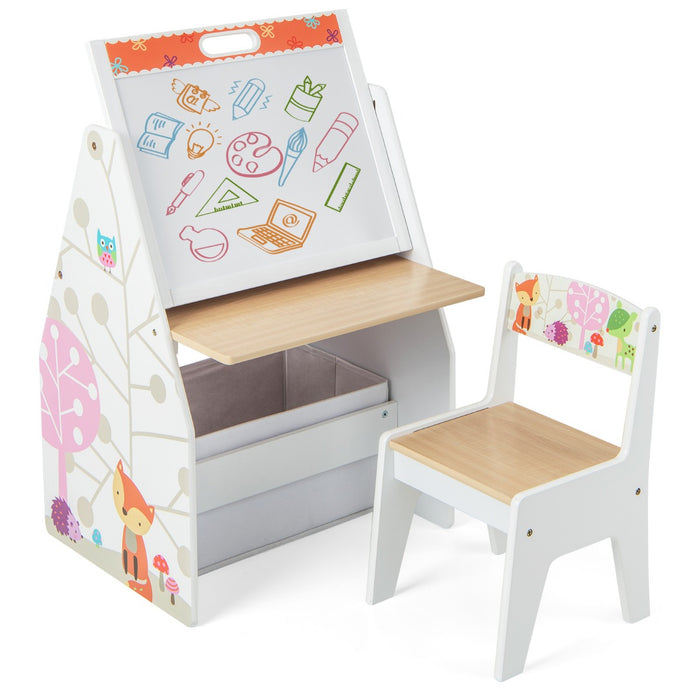 Double-Sided Kids - Art Easel and Play Station, Ideal for Boys and Girls - Promotes Creativity, Artistic Expression and Fun Playtime Activities