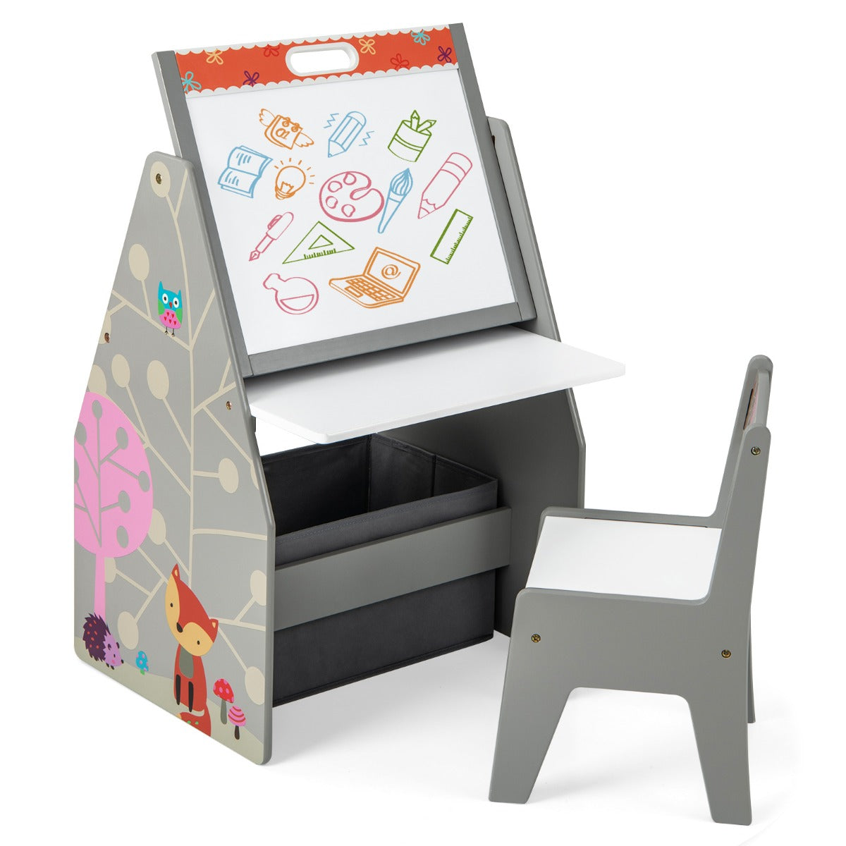 Double-Sided Kids - Art Easel and Play Station, Ideal for Boys and Girls - Promotes Creativity, Artistic Expression and Fun Playtime Activities