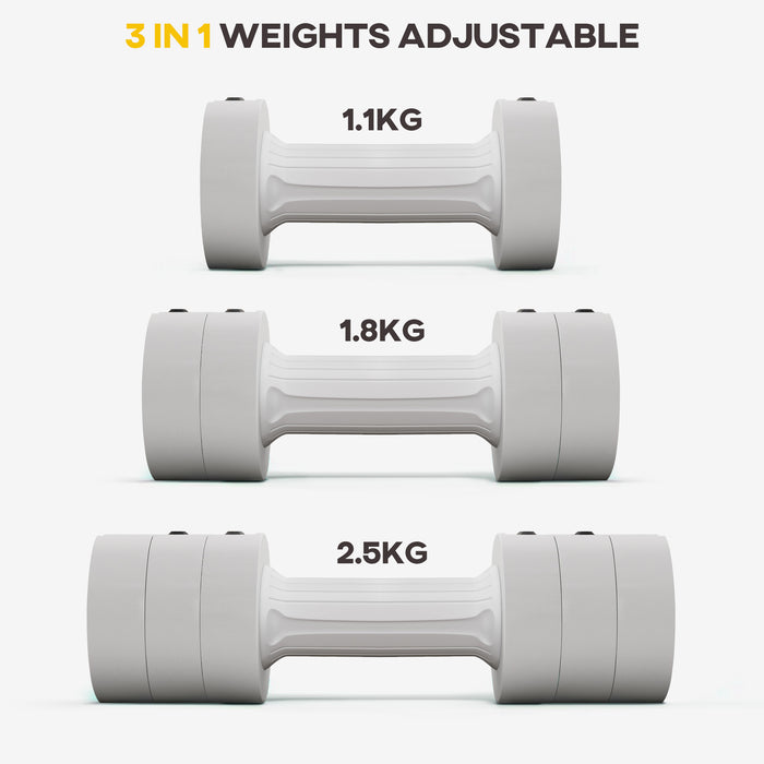 Adjustable Dumbbell Set - 2.5KG Pair for Home Gym Workouts - Ideal for Men and Women to Develop Strength