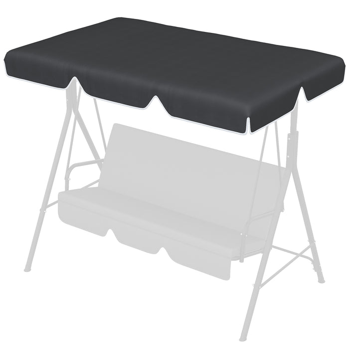 UV50+ Protective Canopy for 2-Seater Garden Swing - Weather-Resistant Sun Shade Cover Replacement, Black - Ideal for Outdoor Comfort and Relaxation