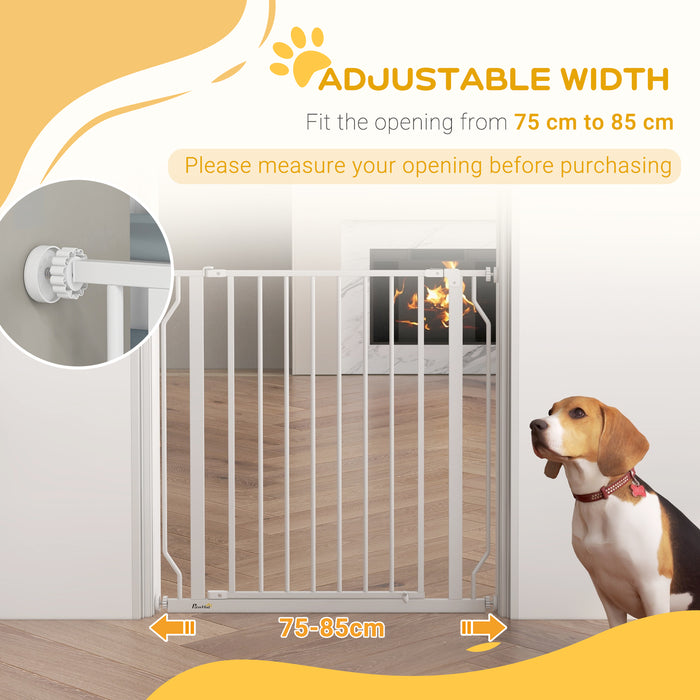 Extra Wide Pet Barrier with Walk-Through Door - Durable Pressure-Mount for Doorways, Hallways & Stairs - Ideal for Keeping Dogs Safe and Contained