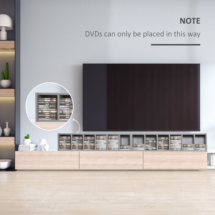 204 CD Media Storage Towers - Dual Set Adjustable Shelf DVD Blu-Ray Bookcase Organizer - Space-Saving Display Rack for Movie Enthusiasts