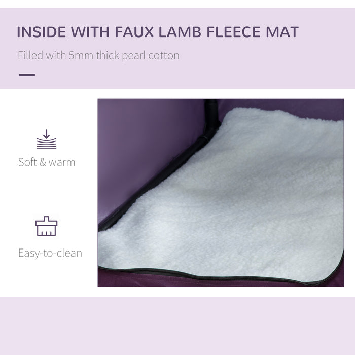 Foldable Pet Carrier for Small to Medium Dogs and Cats - Spacious 79.5 x 57 x 57 cm Travel Bag in Purple - Ideal for Safe and Comfortable Pet Transportation