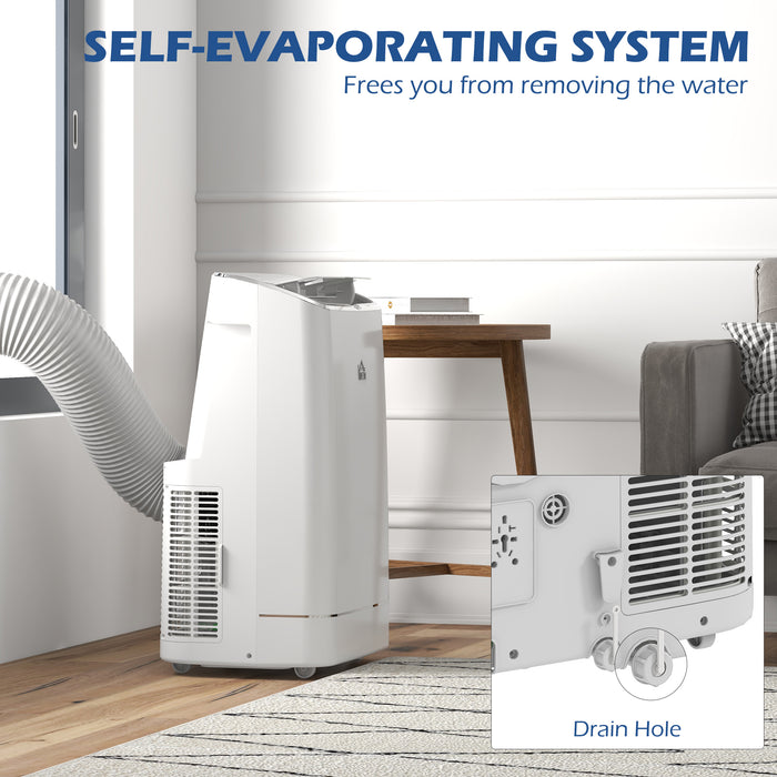 14,000 BTU Portable Air Conditioner - Smart WiFi, Dehumidifier, Fan Function & 24H Timer with Window Kit for 35m² Rooms - Ideal for Home Climate Control