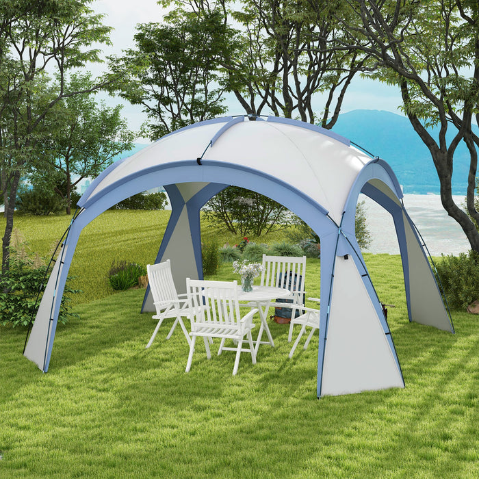 Outdoor Camping Gazebo 3.5 x 3.5M - Dome Tent Event Shelter, Garden Patio Sun Shade in Light Blue - Ideal for Campers and Garden Gatherings