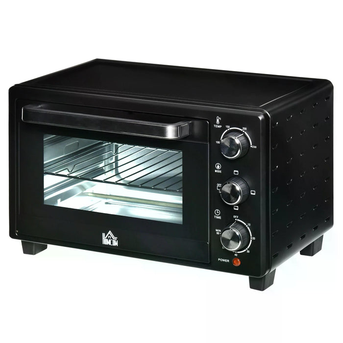 21L Mini Oven Electric Grill - Compact Countertop Toaster with Temperature Control, Timer, Including Baking Tray and Wire Rack, 1400W - Ideal for Small Kitchens and Quick Meal Prep