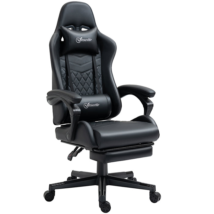 Ergonomic Racing-Style Gaming Chair - Swivel Wheels, Reclining Footrest, PU Leather - Comfortable Home Office Gamer Seating Solution