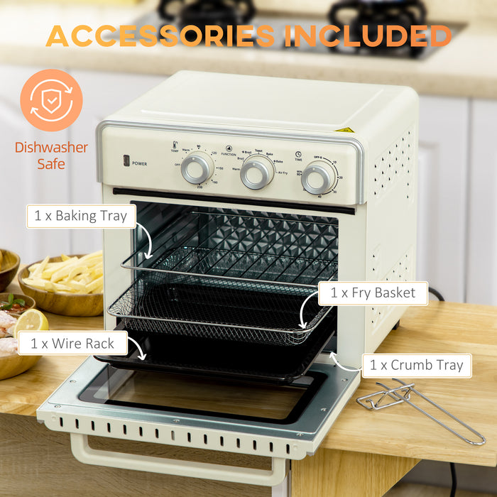 20L 4-Slice Convection Toaster Oven with 7 Cooking Functions - Includes Air Fryer, Warm, Broil, Toast, Bake Features - Perfect for Quick Meals and Modern Kitchens