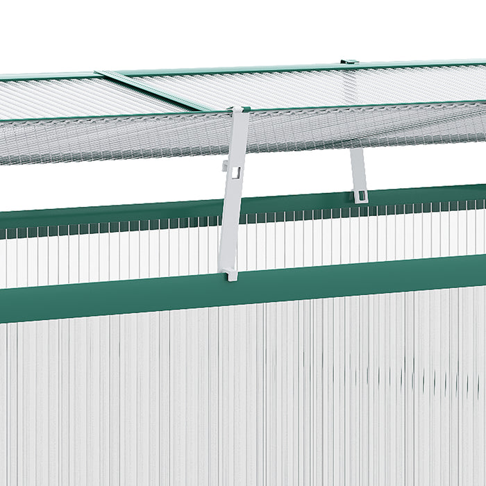 Aluminium & Polycarbonate Cold Frame Greenhouse - Adjustable Top for Optimal Plant Growth, Robust 130x70x61cm Structure - Ideal for Cultivating Flowers & Vegetables