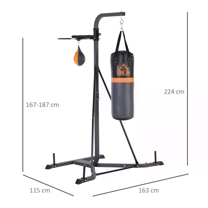 Freestanding Duo Punch Training Bag - Adjustable Height Sandbag with Durable Steel Frame for Agility Workouts - Ideal for Home Fitness Enthusiasts