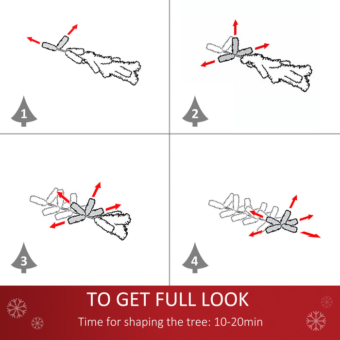 4ft Pre-Lit Snow Flocked Artificial Christmas Tree - Warm White LED Lights, Holiday Decor - Perfect for Festive Home Xmas Ambiance