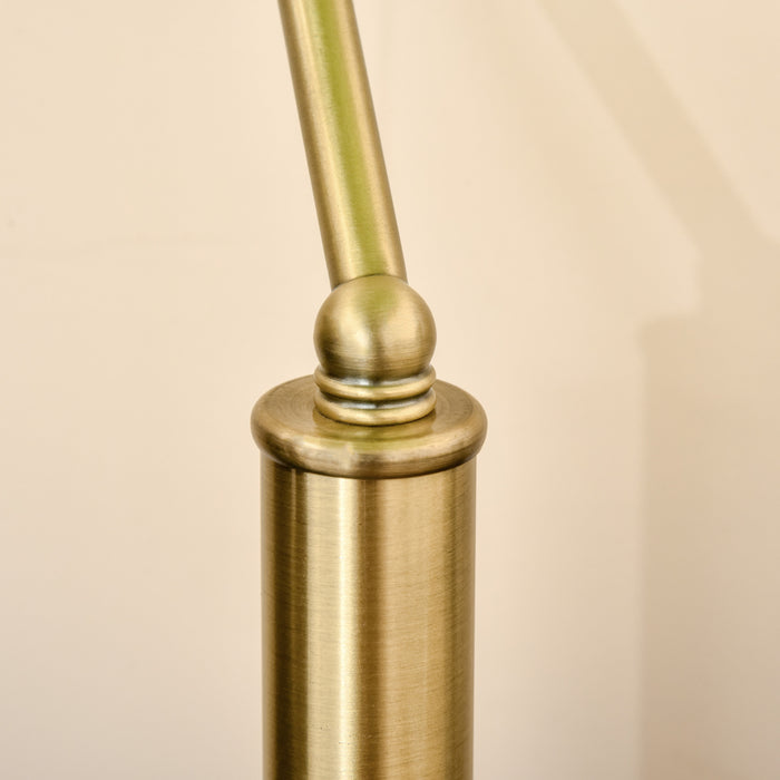 Antique Bronze Banker's Table Lamp - Green Glass Shade Desk Light with Pull Rope Switch - Classic Lighting for Home Office & Living Spaces