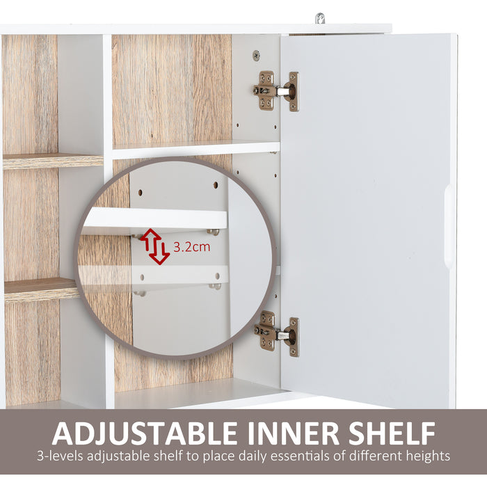 Wall Mounted Medicine Cabinet with Storage - Bathroom Mirror Cabinet with Adjustable Shelf, White Finish - Ideal for Organizing Toiletries and Medications