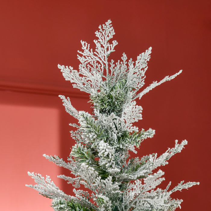 Realistic Cypress Snow-Flocked Artificial Christmas Tree with Auto-Open Feature - Lush Green Holiday Decor with Easy Setup - Perfect for Festive Home Displays