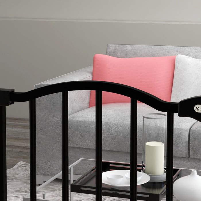 Metal Pet Safety Gate - Dog and Puppy Secure Barrier, Folding Design, Easy Installation - Ideal for Home Containment and Room Division