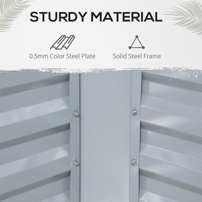 Steel Raised Garden Bed with Greenhouse - Durable Planter Box with Protective Plastic Cover and Ventilated Roll Up Window - Ideal for Cultivating Flowers and Vegetables, Size 127 x 95 x 92cm