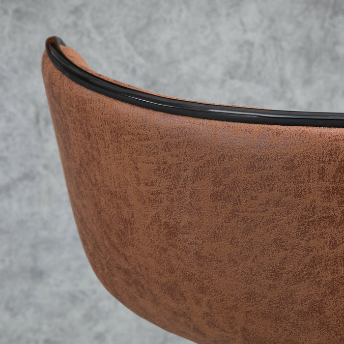 Microfiber Swivel Bar Stools - Adjustable Height Armless Chairs, Set of 2, Brown - Perfect for Kitchen Counter and Home Bar Seating