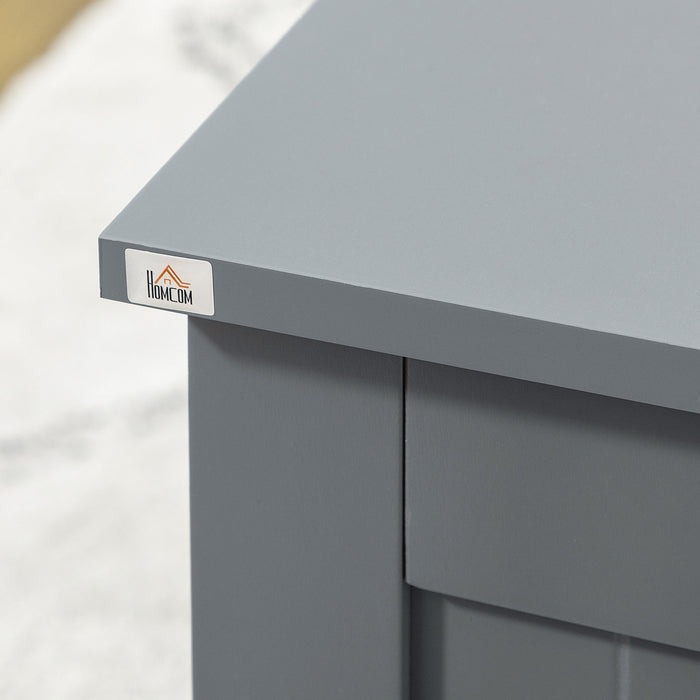 Toy Chest with Safety Hinges - Spacious Grey Storage Box Organizer with Lid for Kids - Secure, Clutter-Free Playroom Solution
