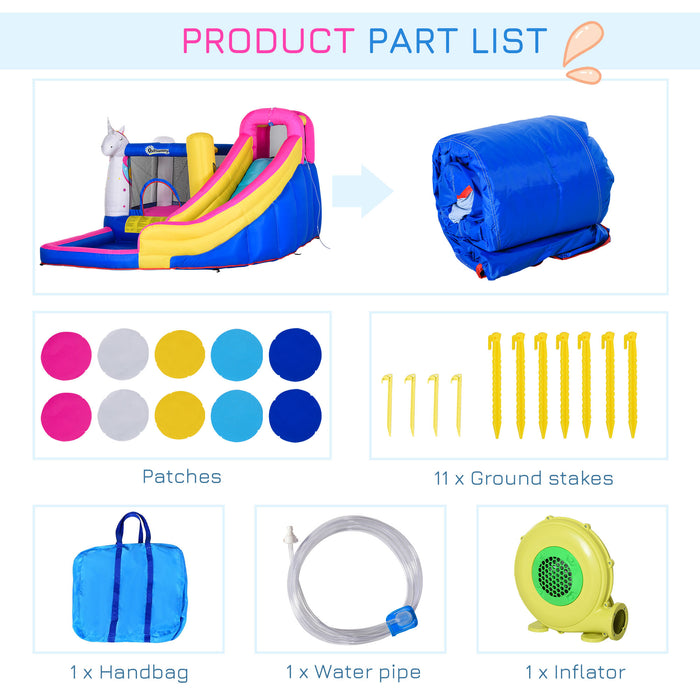 5 in 1 Bouncy Castle with Blower - Inflatable Playhouse for Kids, Jumping & Slide Fun - Ideal Outdoor Entertainment for Ages 3-8