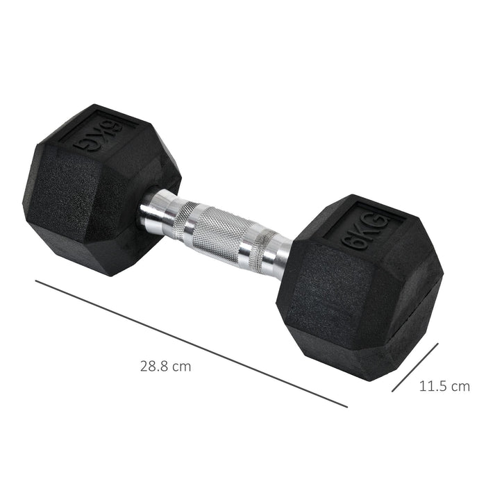 Hexagonal Rubber-Coated Dumbbell Set - Weightlifting and Fitness Equipment for Home Gym - Ideal for Strength Training and Muscle Building