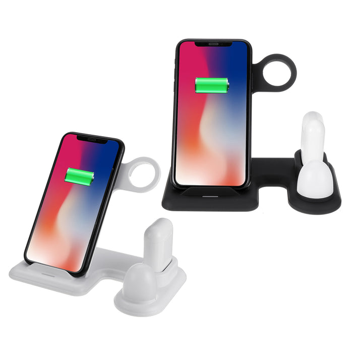Bakeey 4 In 1 Wireless Charger - 10W/7.5W/5W Night Light Quick Charging Stand for iPhone, Apple Watch & Airpod - Perfect for iPhone XS 11Pro & Apple Watch 5/4/3/2/1 Users