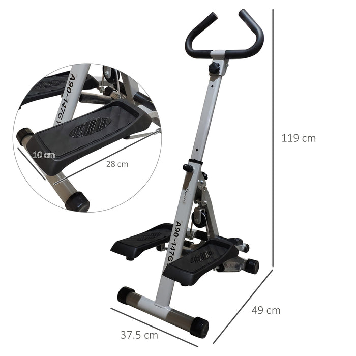 Stepper with Handle and Hand Grips - Compact Fitness Machine for Aerobic Workouts - Ideal for Home Gym and Cardio Training