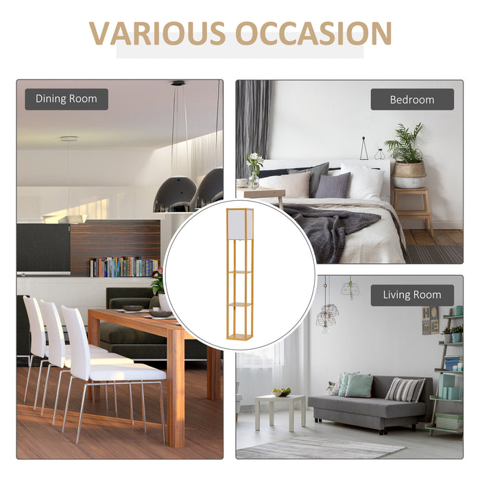 4-Tier Floor Lamp with Shelves - Stylish Reading Light and Storage Solution - Perfect for Living Room, Office, or Dorm Decor