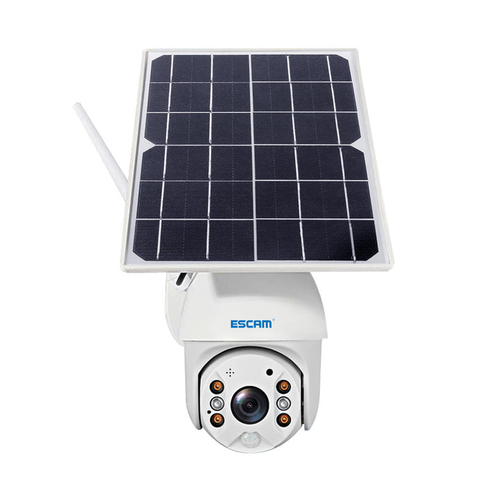 ESCAM QF480 - 1080P Cloud Storage 4G Alarm IP Camera with Solar Panel, Full Color Night Vision, IP66 Waterproof, Two Way Audio - Perfect for Outdoor Security and Surveillance