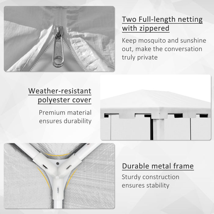 Waterproof PE Canopy Shade - 4x3m Outdoor Party Tent Wedding Gazebo with Panels - Ideal for Events & Garden Gatherings